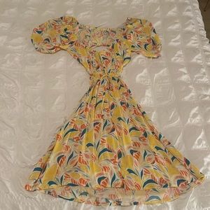 backless floral flowy dress